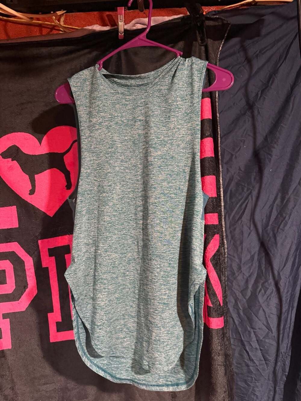 BCG Women's Heathered Mesh Back Muscle Tank Top, Size Small